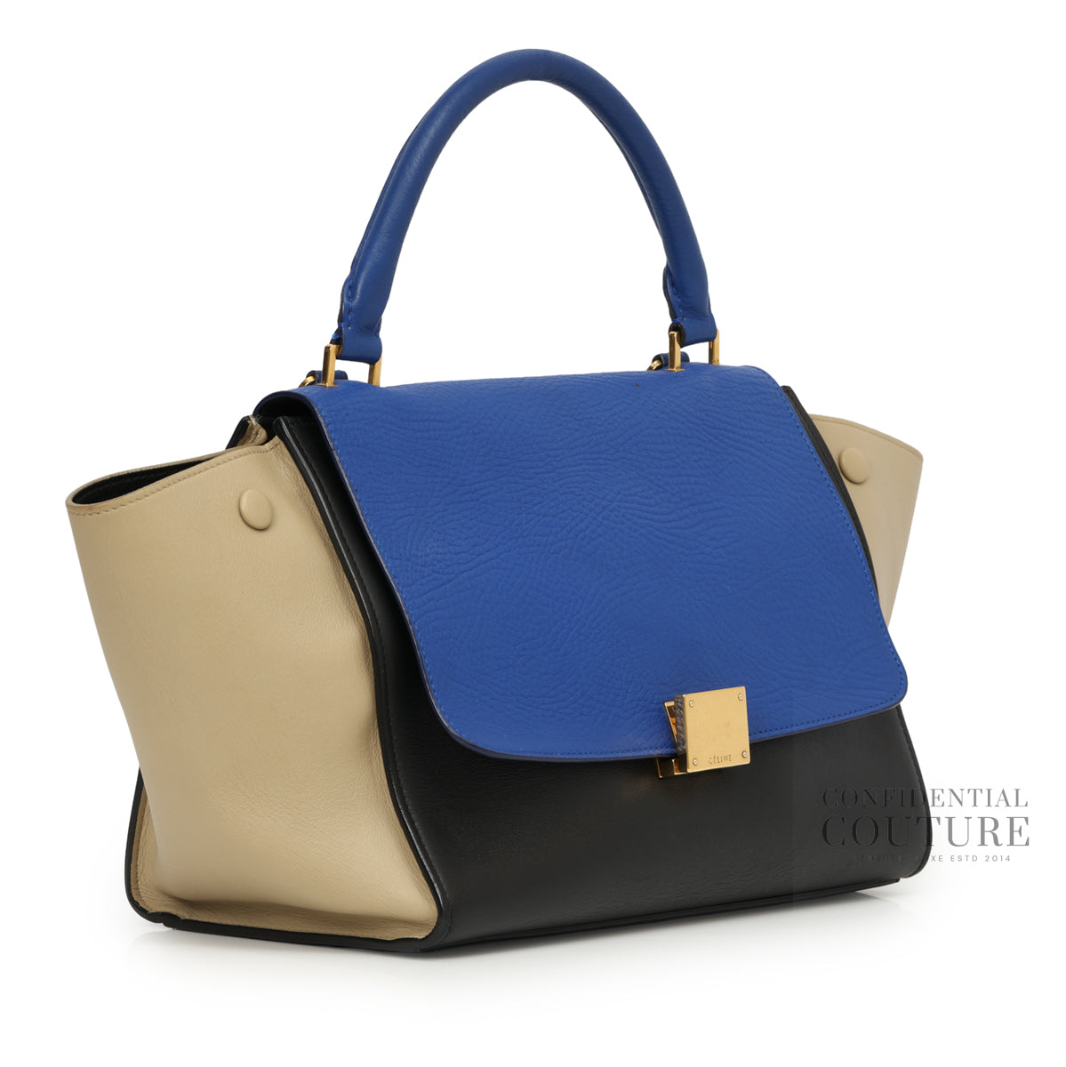 Authentic Pre-Loved — Trapeze Calfskin Multi-Colour Small Leather Bag — Side View