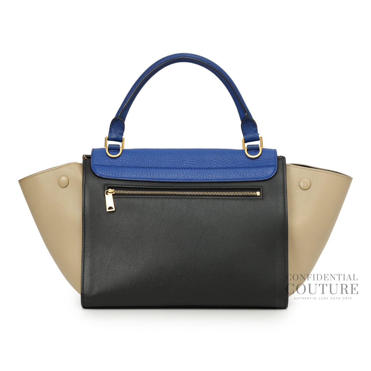 Authentic Pre-Loved — Trapeze Calfskin Multi-Colour Small Leather Bag — Back View
