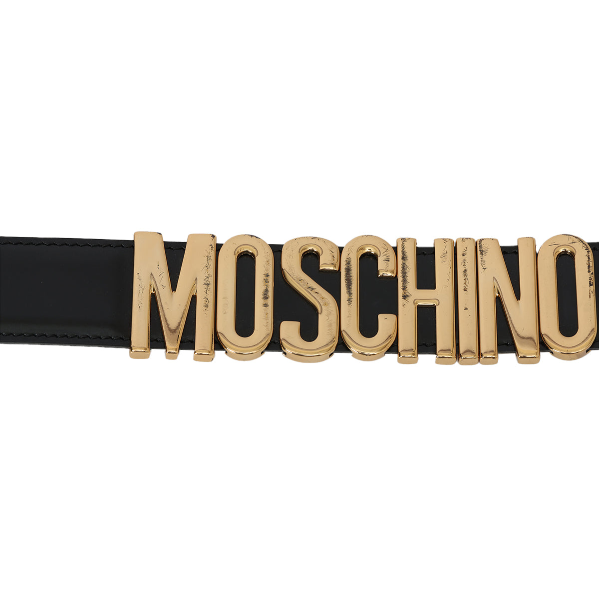 Black Leather Belt With Logo 44