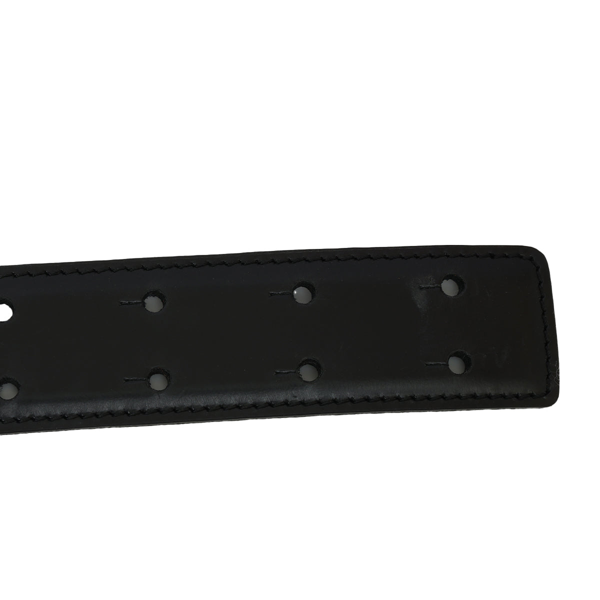 Black Leather Belt With Logo 44