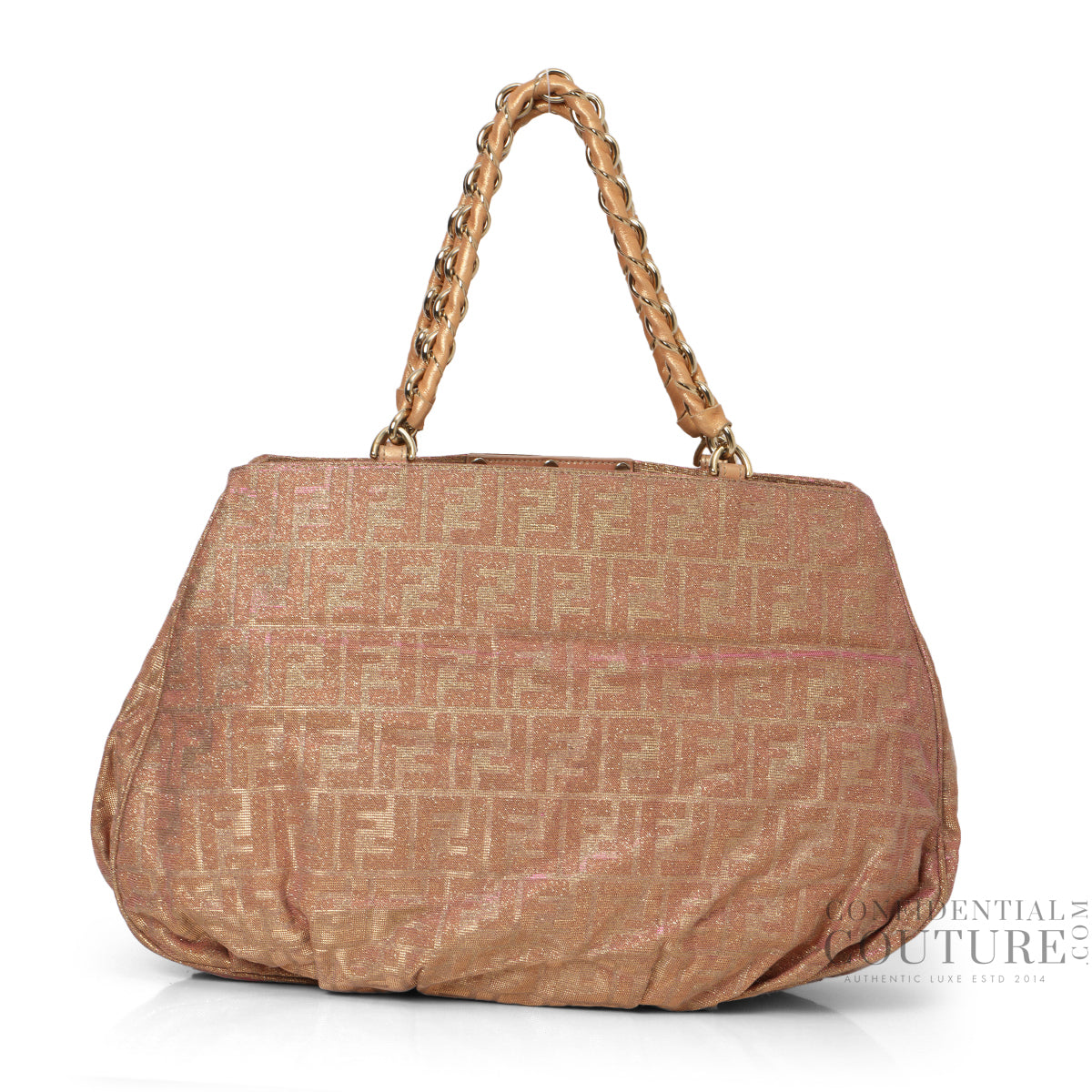 Pink Large Metallic Zucca Mia Tote