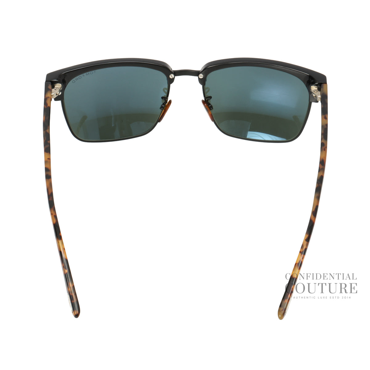Black Frame Tortoise Shell Acetate River Square Sunglasses