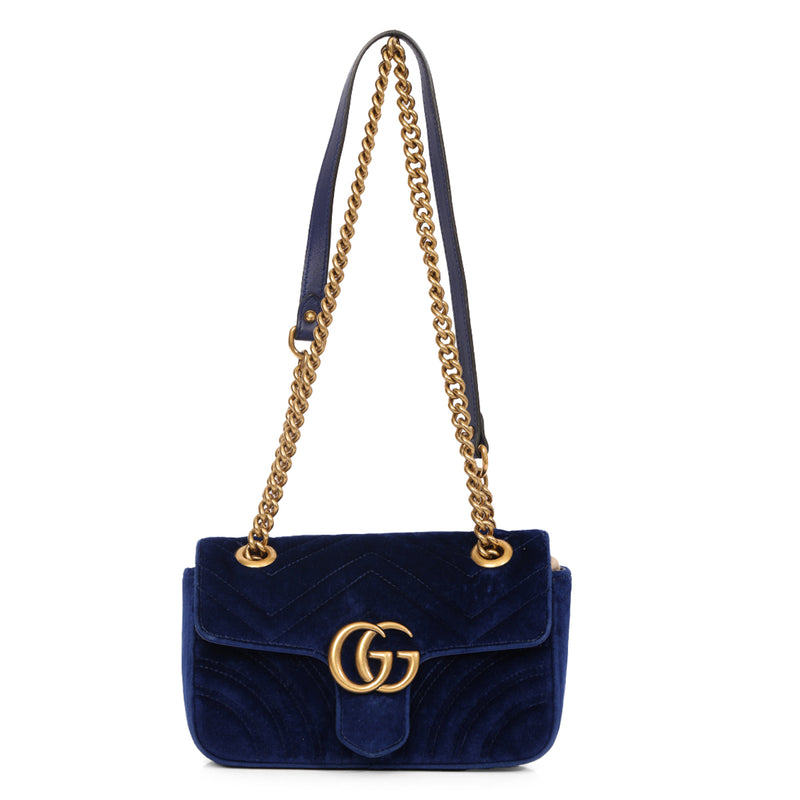 GG Marmont Velvet Shoulder Bag