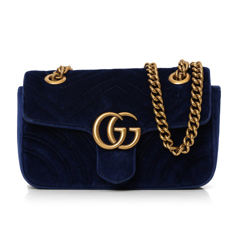 GG Marmont Velvet Shoulder Bag