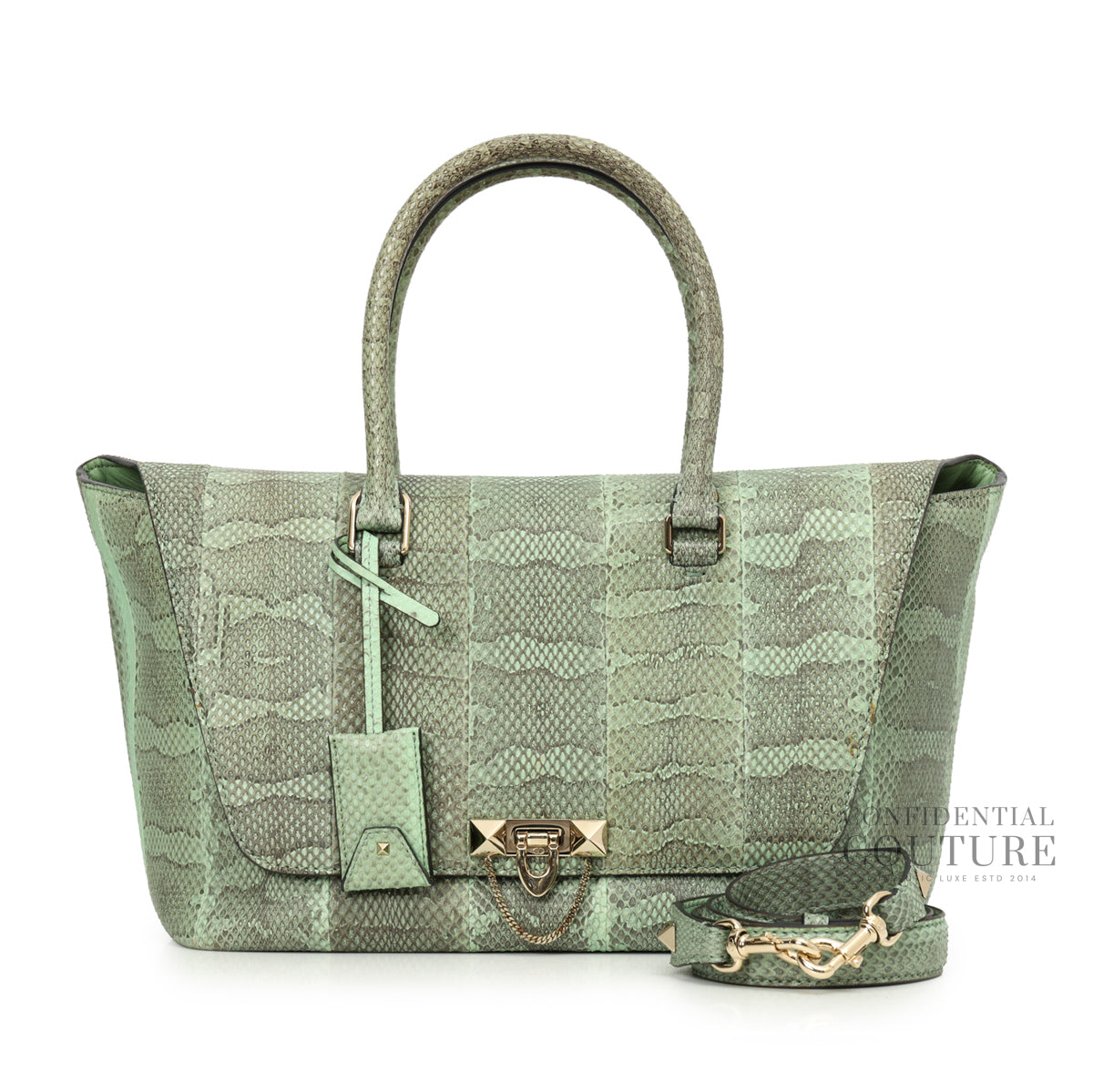 Authentic Pre-Loved — Watersnake Demilune Satchel Bag — Interior View