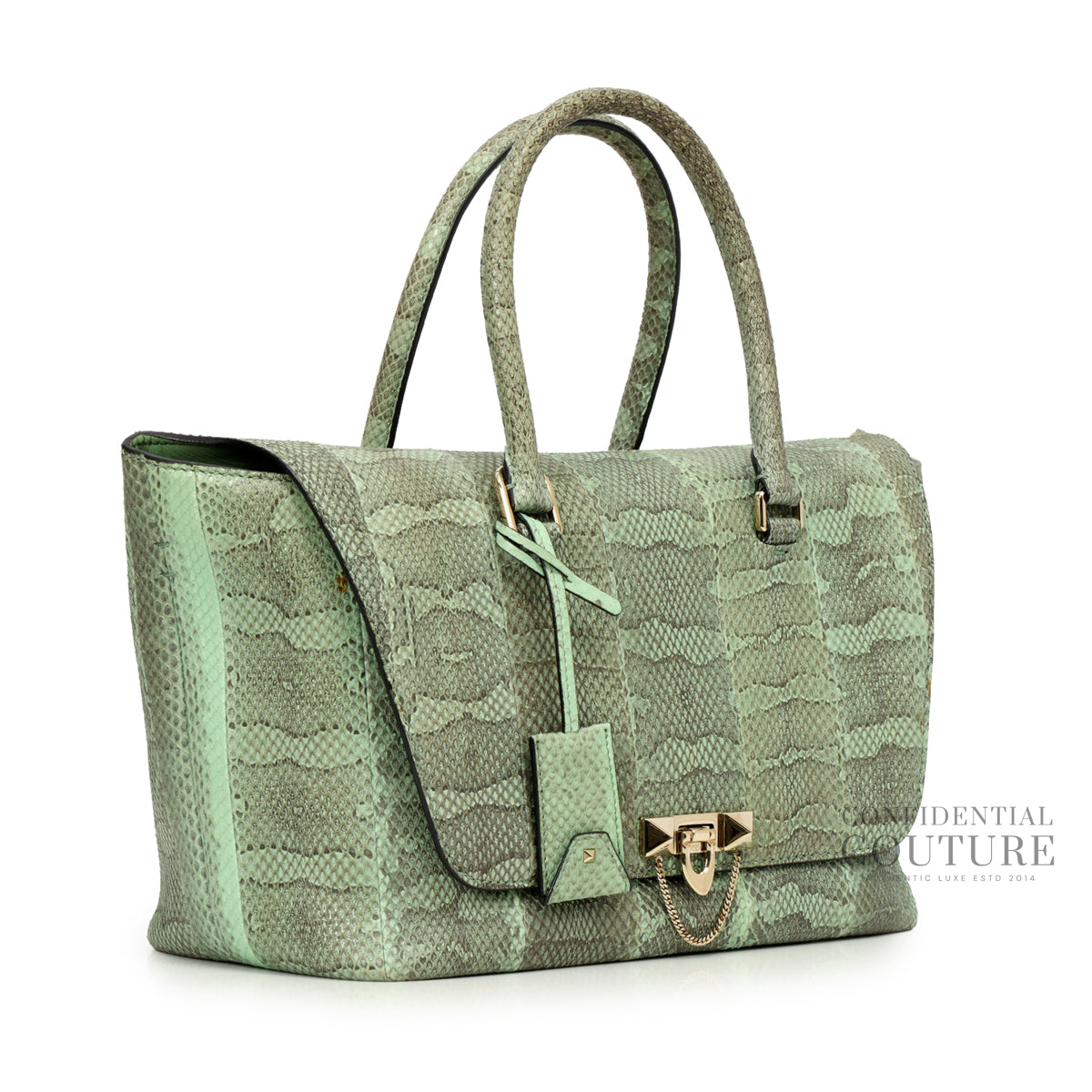 Authentic Pre-Loved — Watersnake Demilune Satchel Bag — Side View