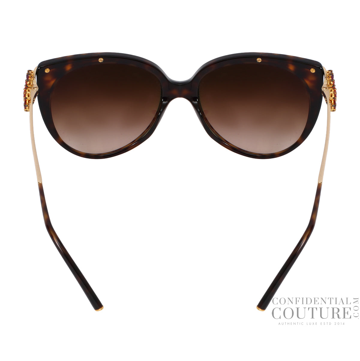 8089-k Tortoise Shell Floral Embellised Cat Eye Sunglasses
