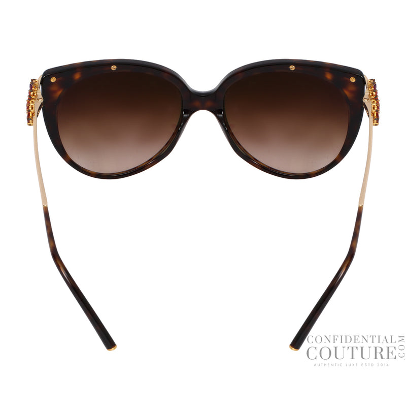 8089-k Tortoise Shell Floral Embellised Cat Eye Sunglasses