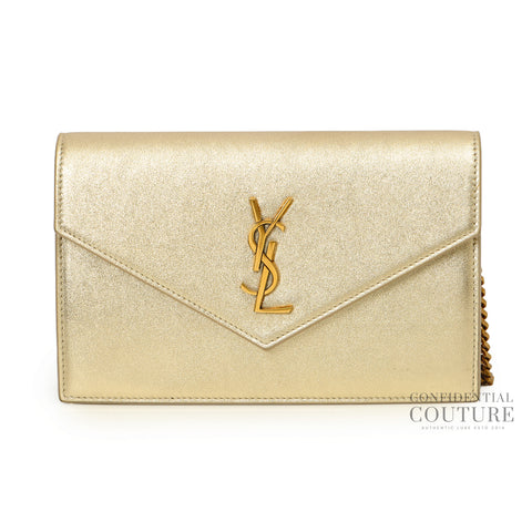 Gold Cassandre Envelope Wallet On Chain Bag