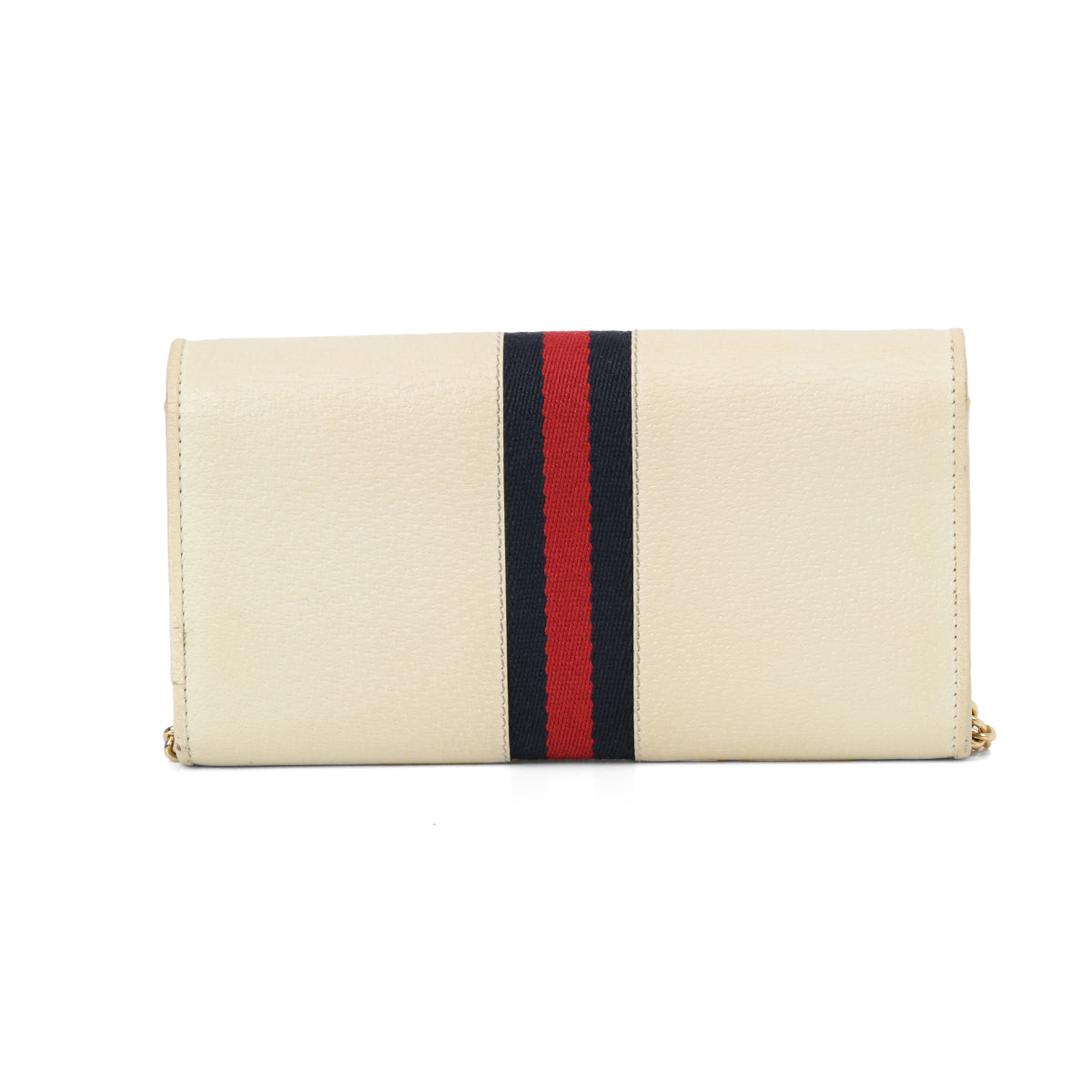 Textured Calfskin Web Ophidia Wallet On Chain Mystic White
