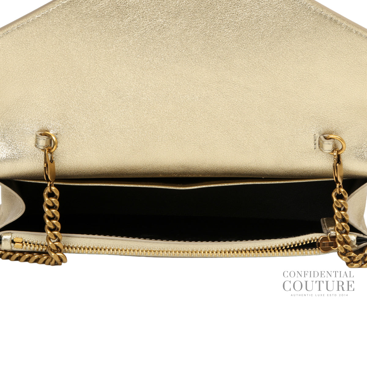 Authentic Pre-Loved — Gold Cassandre Envelope Wallet On Chain Bag — Hardware Detail