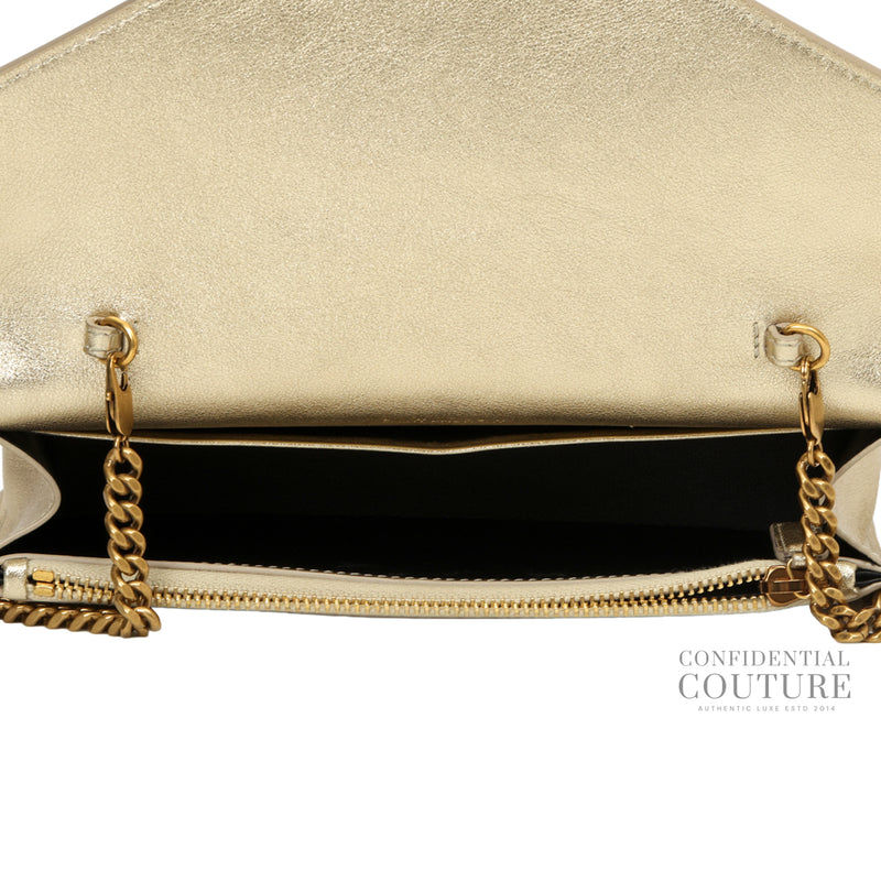 Gold Cassandre Envelope Wallet On Chain Bag