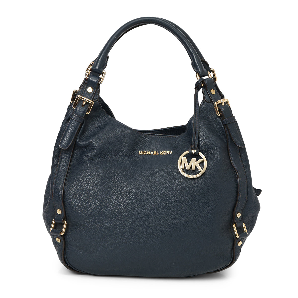 Navy Bedford Leather Hobo Bag