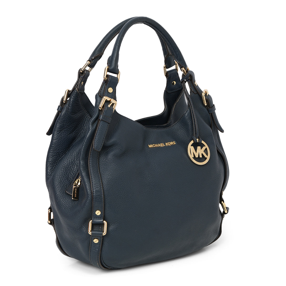 Navy Bedford Leather Hobo Bag