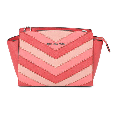 Peach Red Chevron Selma Crossbody Bag