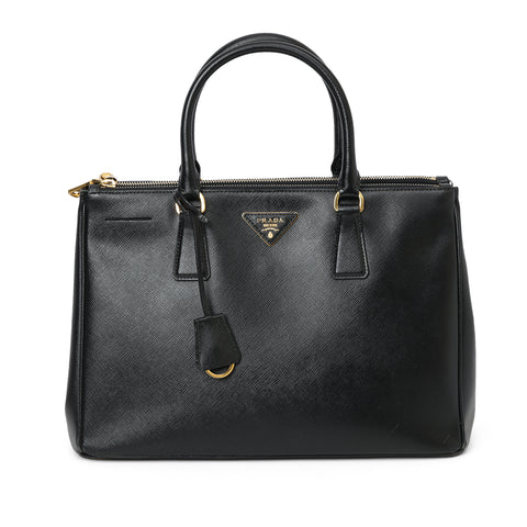 Galleria Black Large Saffiano Leather Tote