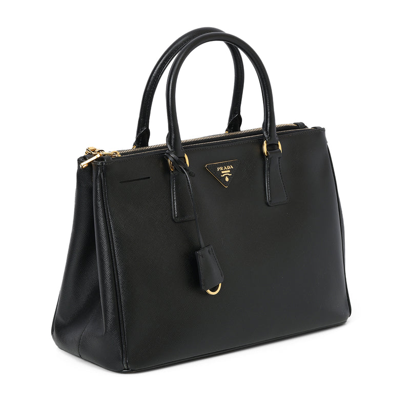 Galleria Black Large Saffiano Leather Tote