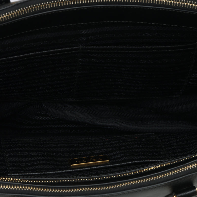 Galleria Black Large Saffiano Leather Tote