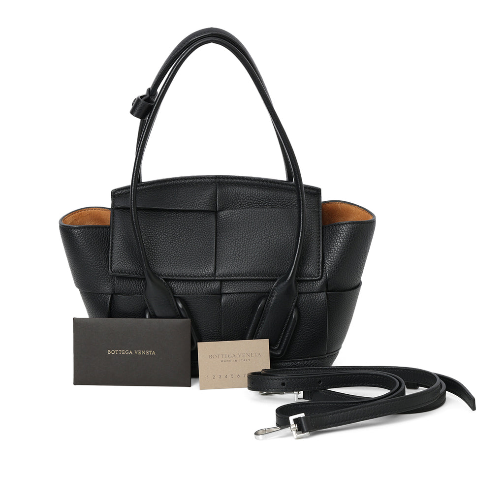 SHOP PRELOVED Bottega Veneta Black Mini Acro Top Handle Bag – 100