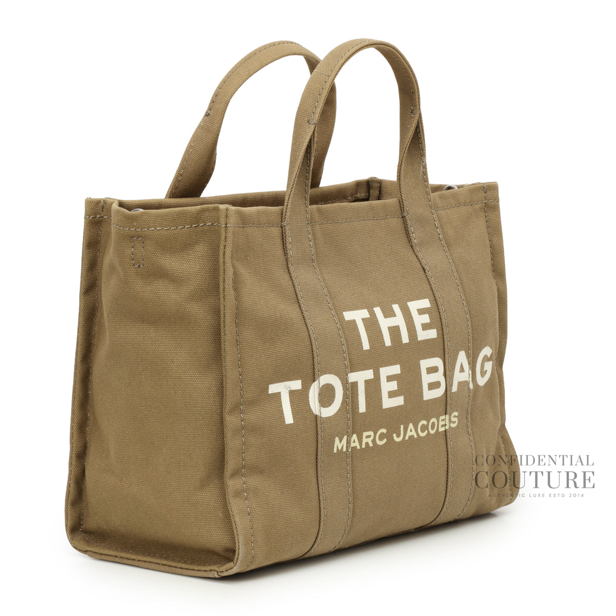 Authentic Pre-Loved — Slate Green The Canvas Medium Tote Bag — Side View