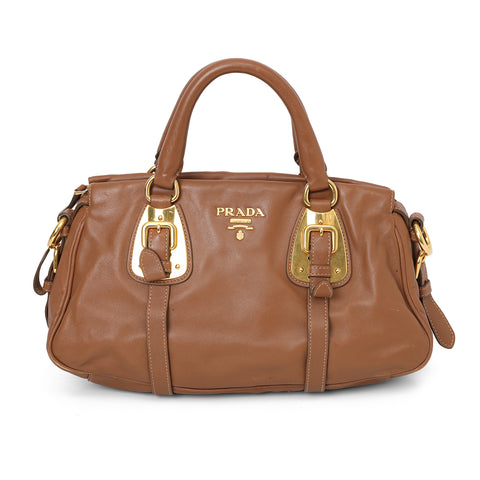 Tan Cuoio Soft Calfskin Leather Satchel Bag One Size