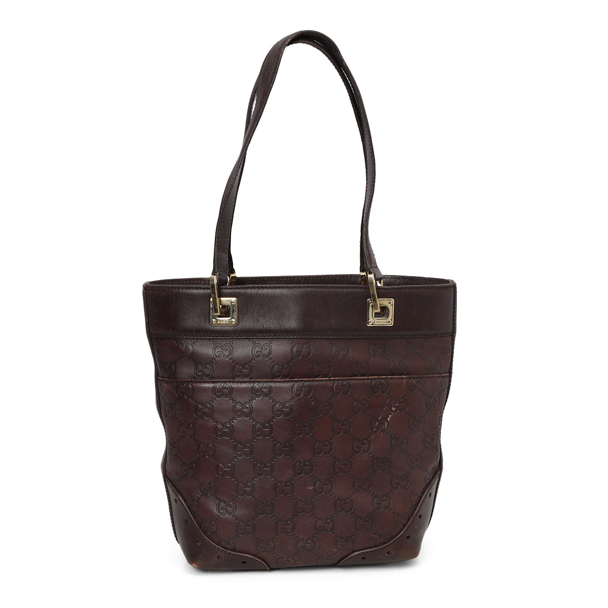 Brown Guccissima Leather Chain Small Tote Bag