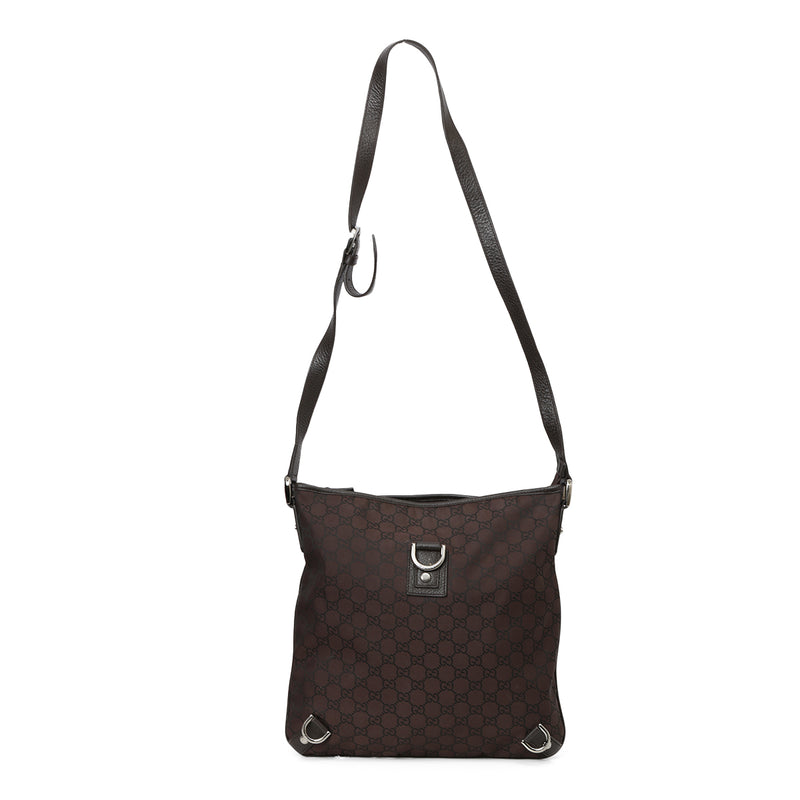 Pre-loved Gucci Brown GG Nylon Abbey Crossbody Bag One Size