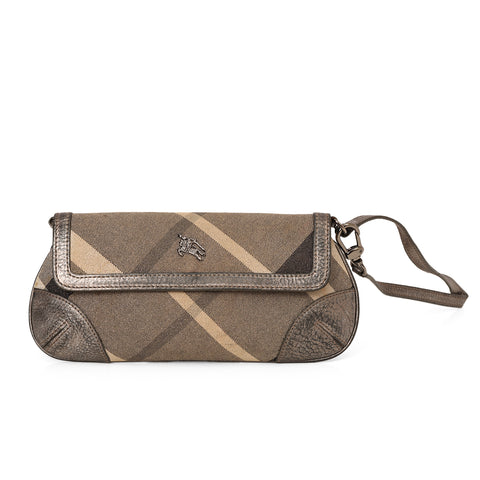 Grey Shimmer Check Pochette Mini