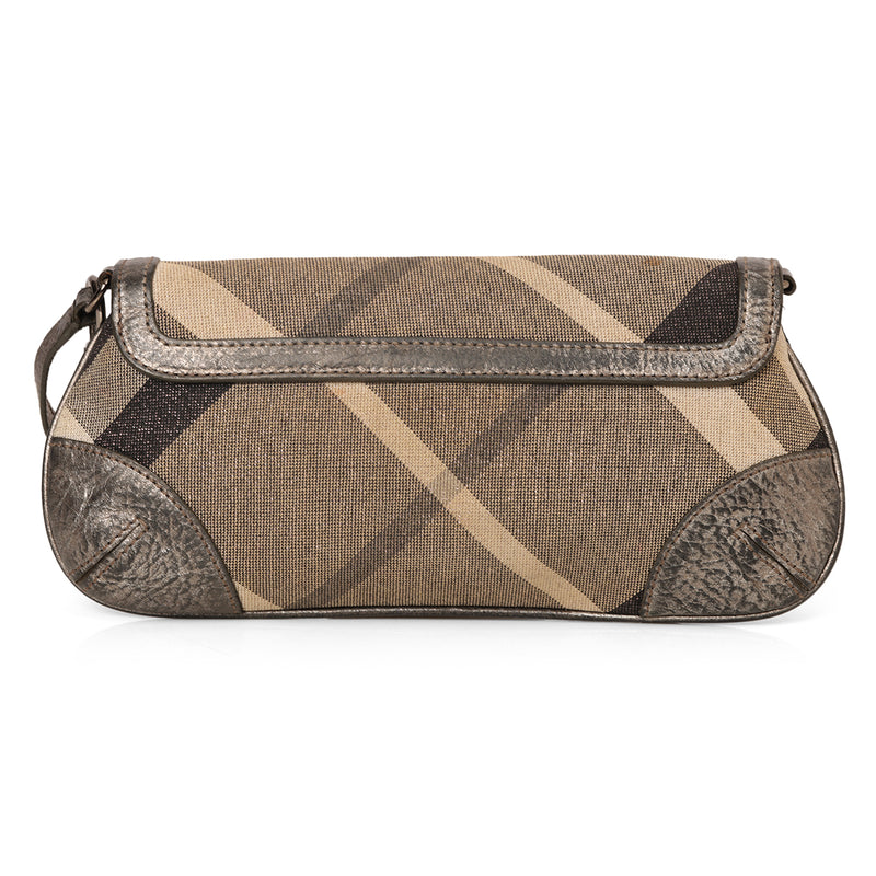Grey Shimmer Check Pochette Mini
