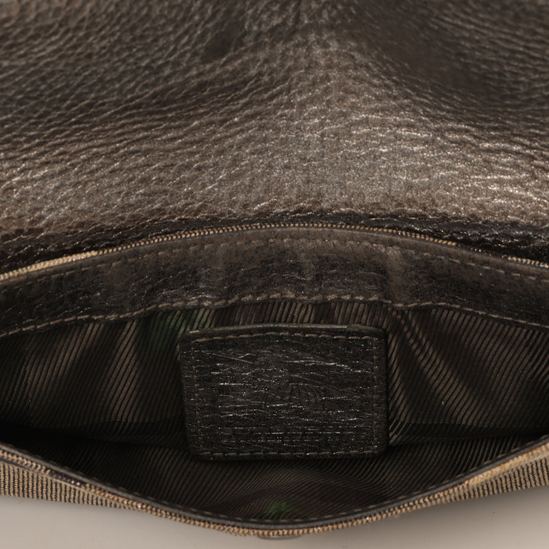 Grey Shimmer Check Pochette Mini