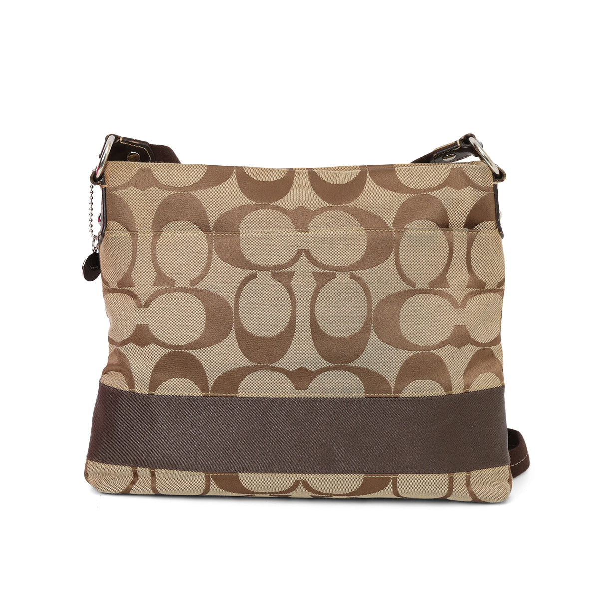 Beige/Brown Monogram Signature Messenger Bag One Size