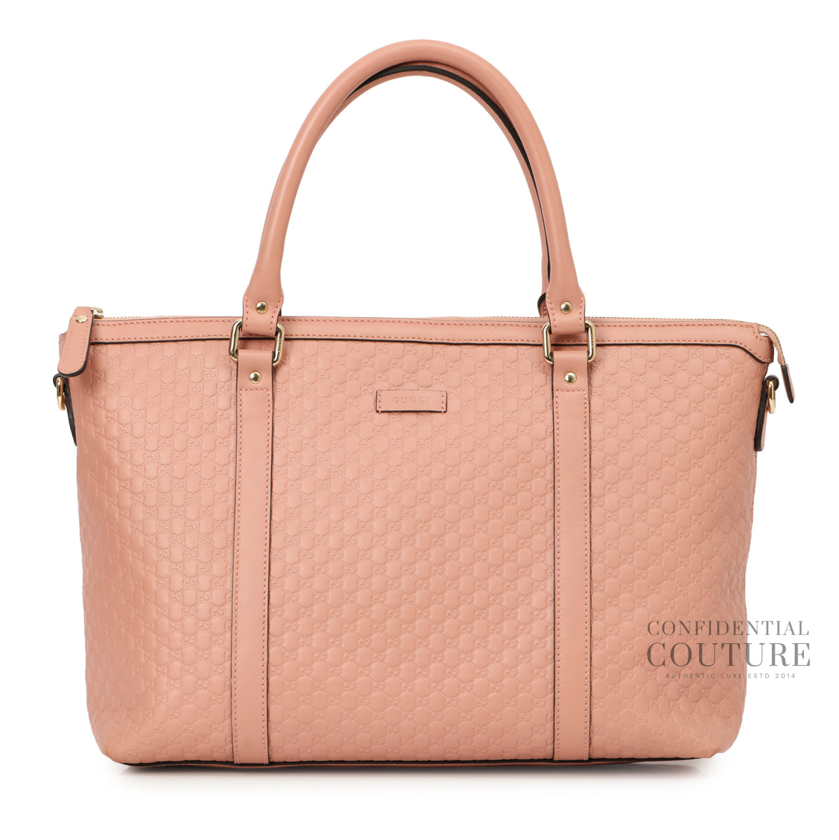 Authentic Pre-Loved — Pink Micro Guccissima Leather Convertible Satchel Bag — Front View