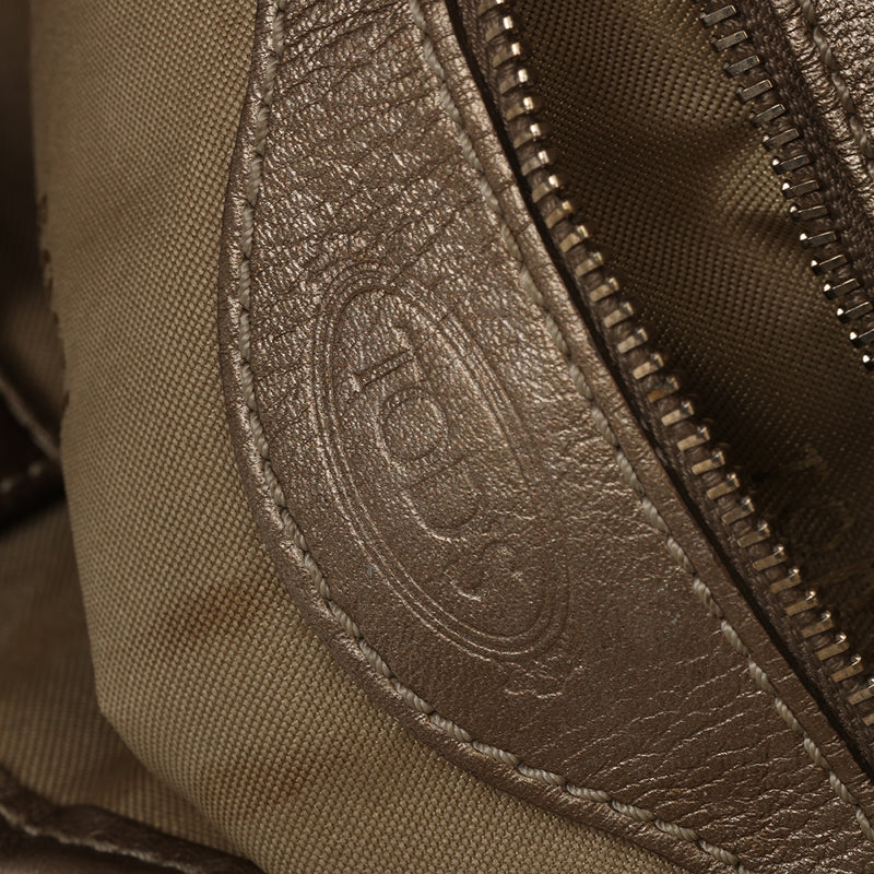Tods Metallic Grey Bucket Bag One Size