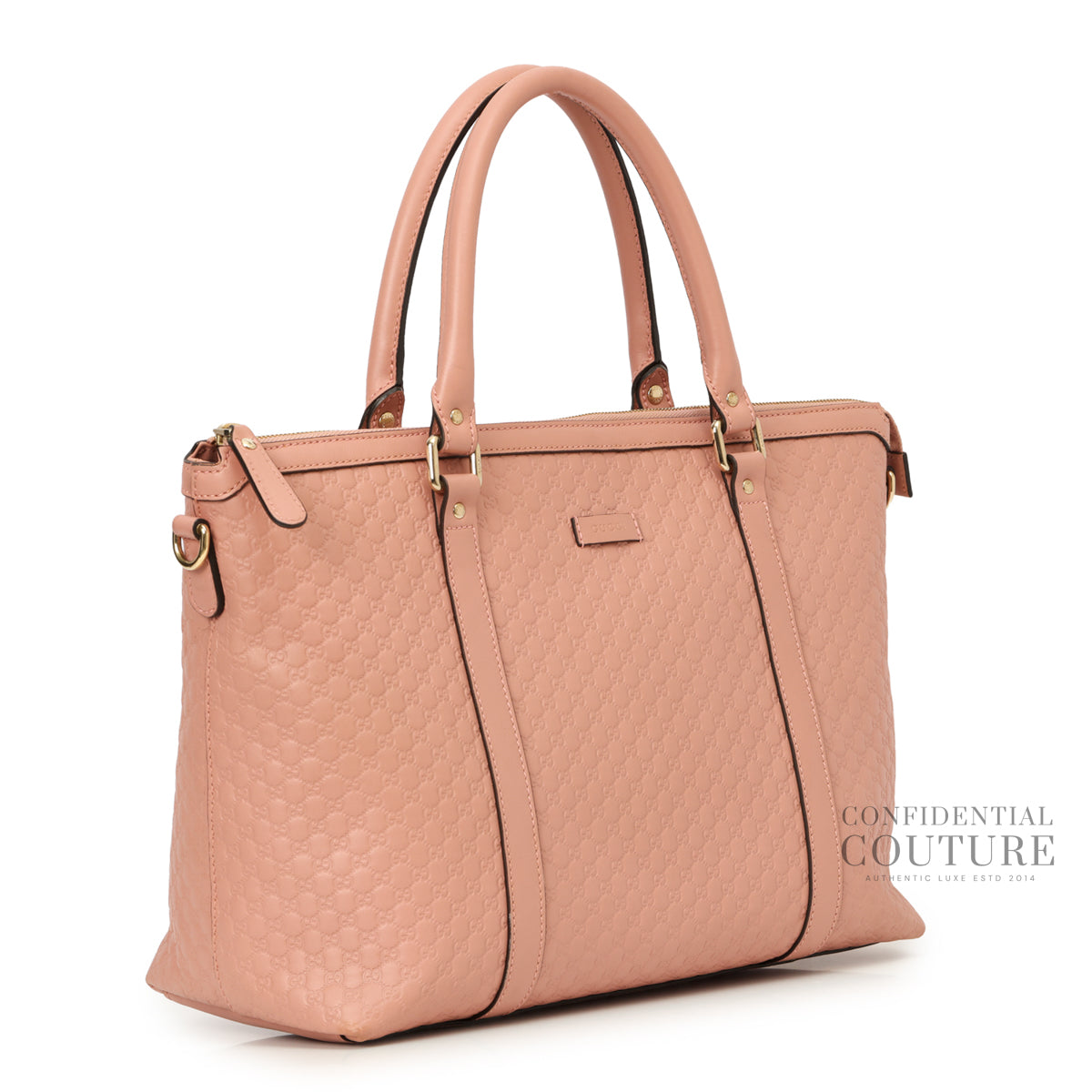 Authentic Pre-Loved — Pink Micro Guccissima Leather Convertible Satchel Bag — Side View