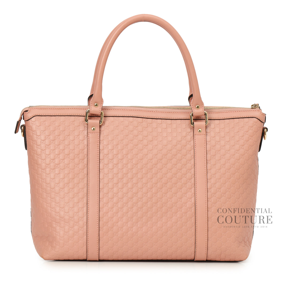 Authentic Pre-Loved — Pink Micro Guccissima Leather Convertible Satchel Bag — Back View