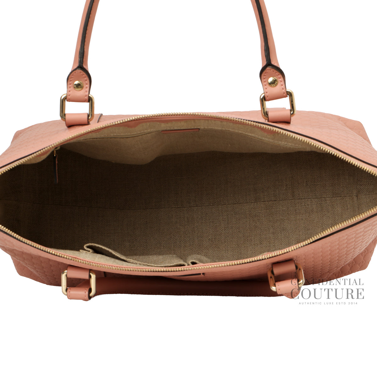 Authentic Pre-Loved — Pink Micro Guccissima Leather Convertible Satchel Bag — Hardware Detail