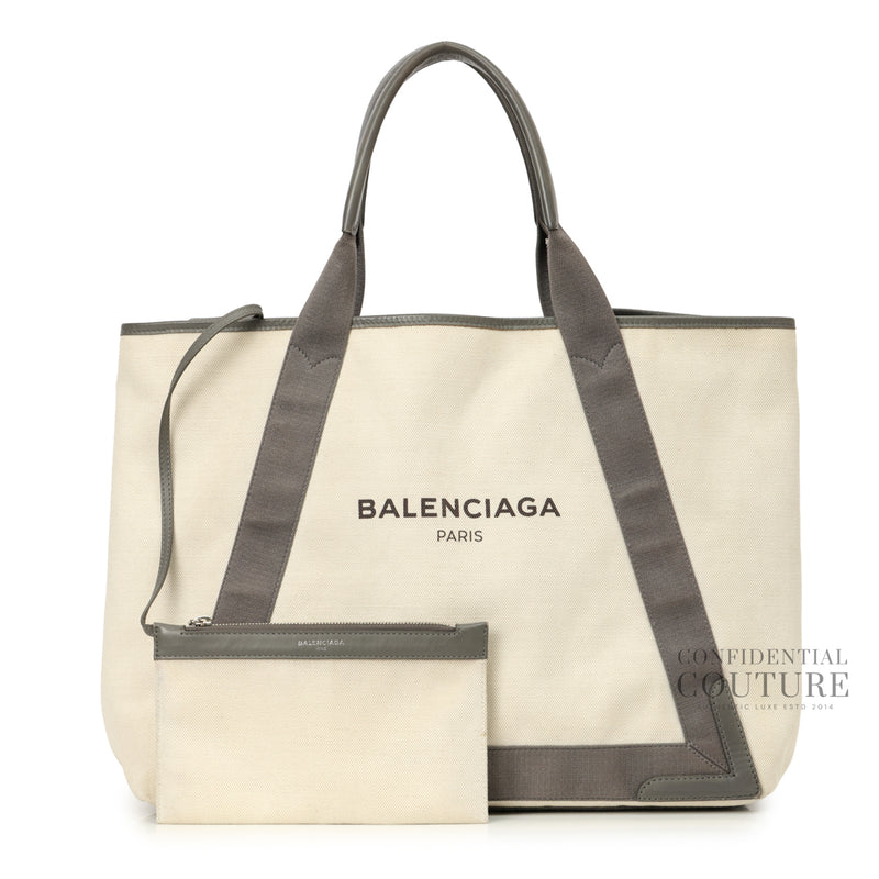 Beige/Grey Medium Cabas Tote