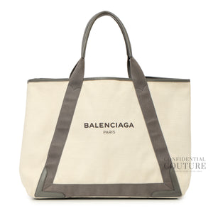 Beige/Grey Medium Cabas Tote