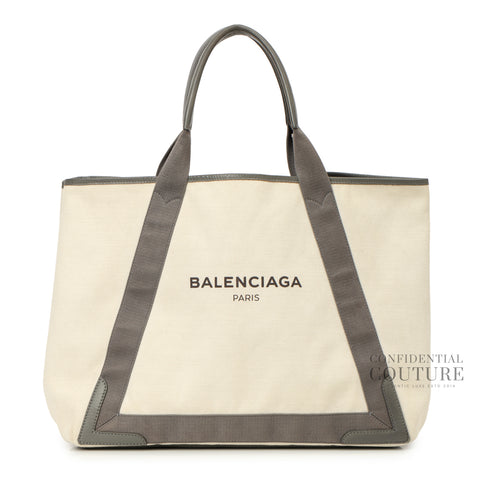 Beige/Grey Medium Cabas Tote