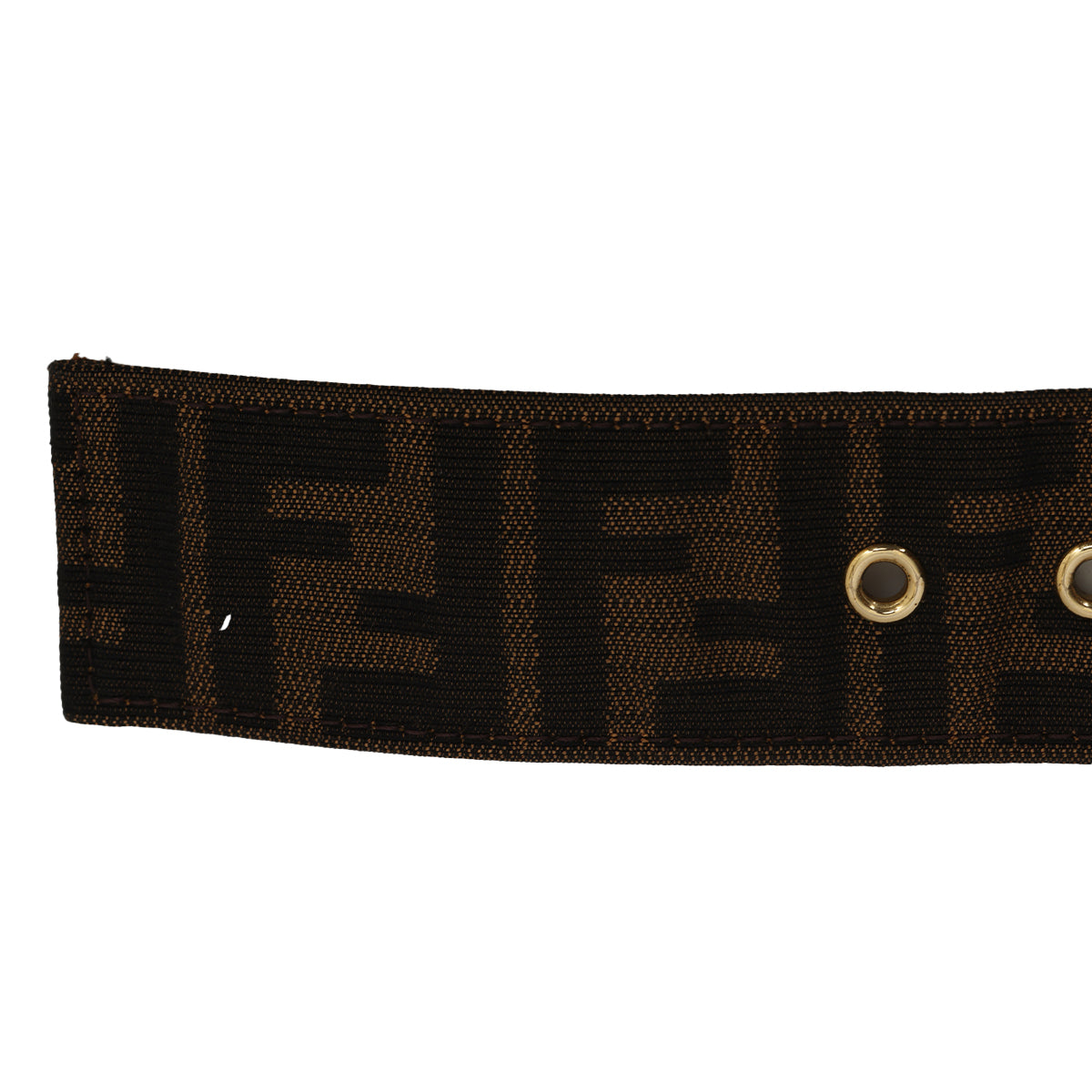 Brown Jacquard Canvas And Leather Belt 80/ 32