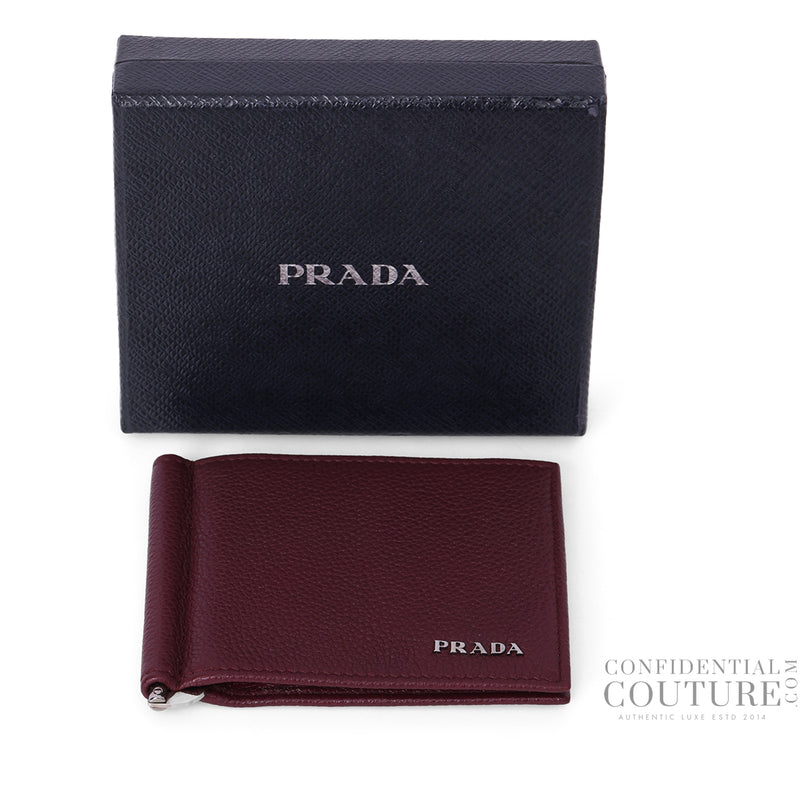 Portaf.A Molla Wine Pebbled Leather Wallet