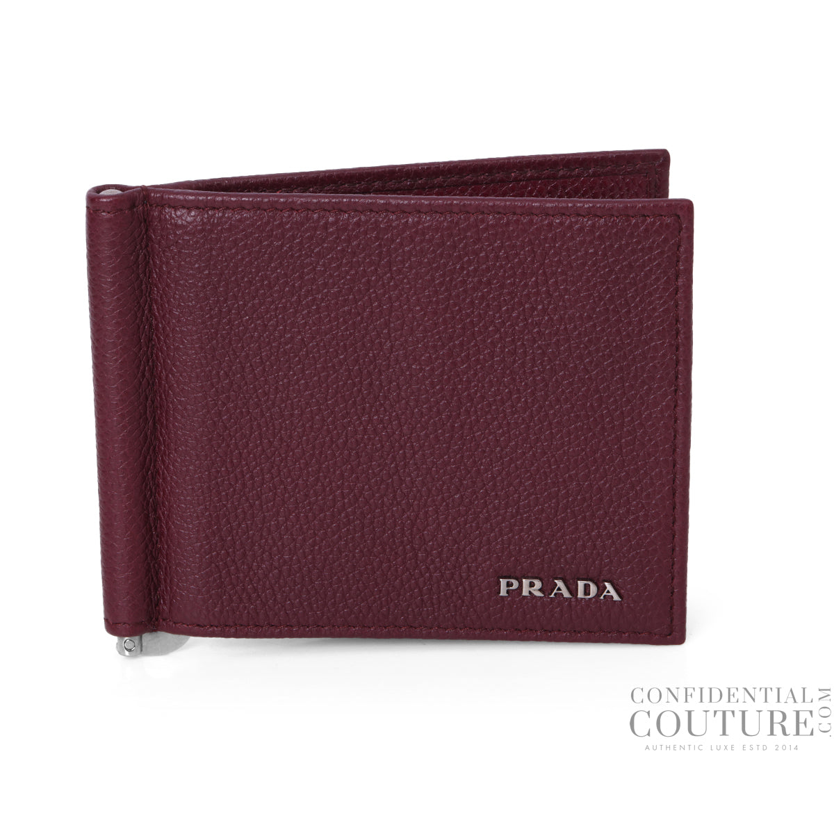 Portaf.A Molla Wine Pebbled Leather Wallet