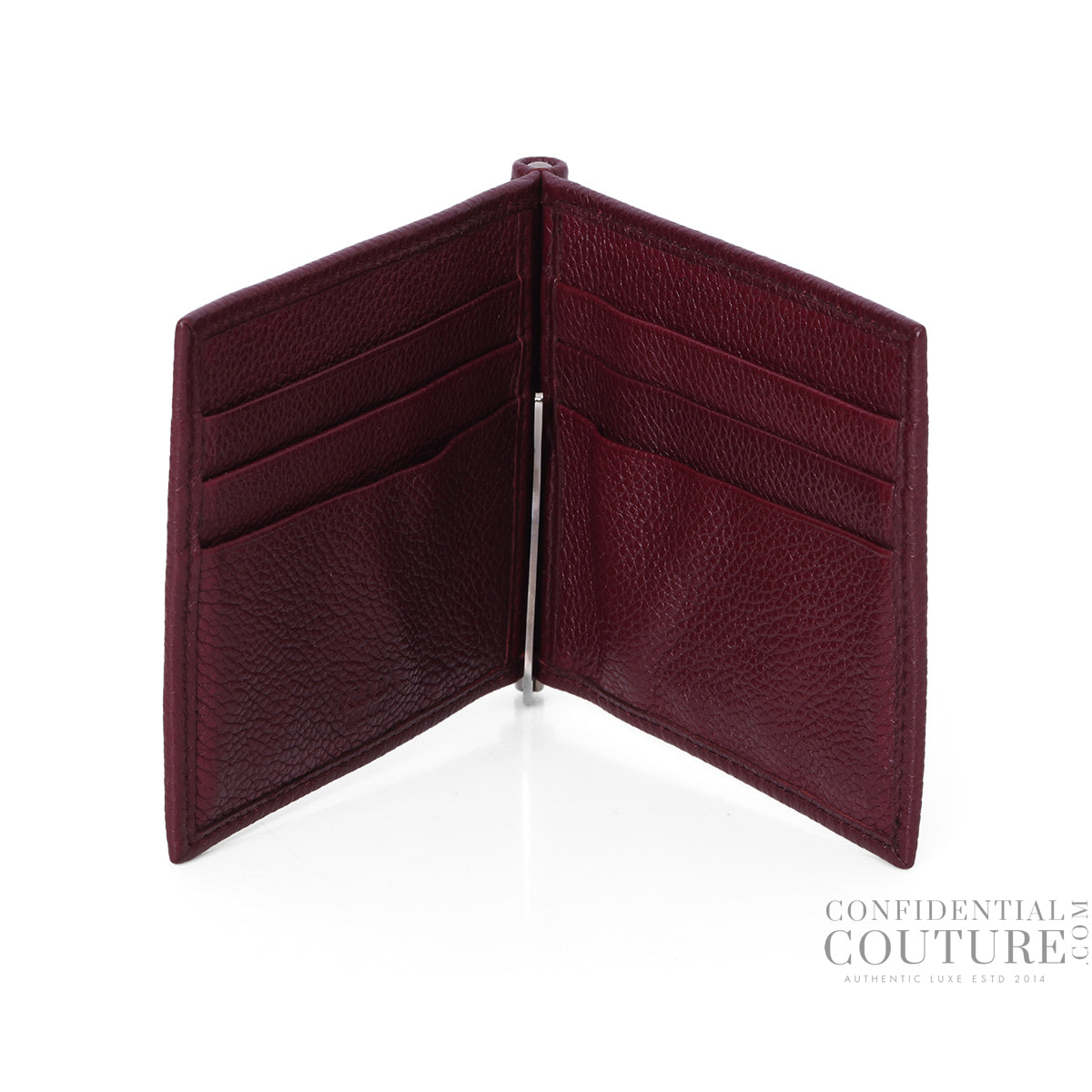 Portaf.A Molla Wine Pebbled Leather Wallet