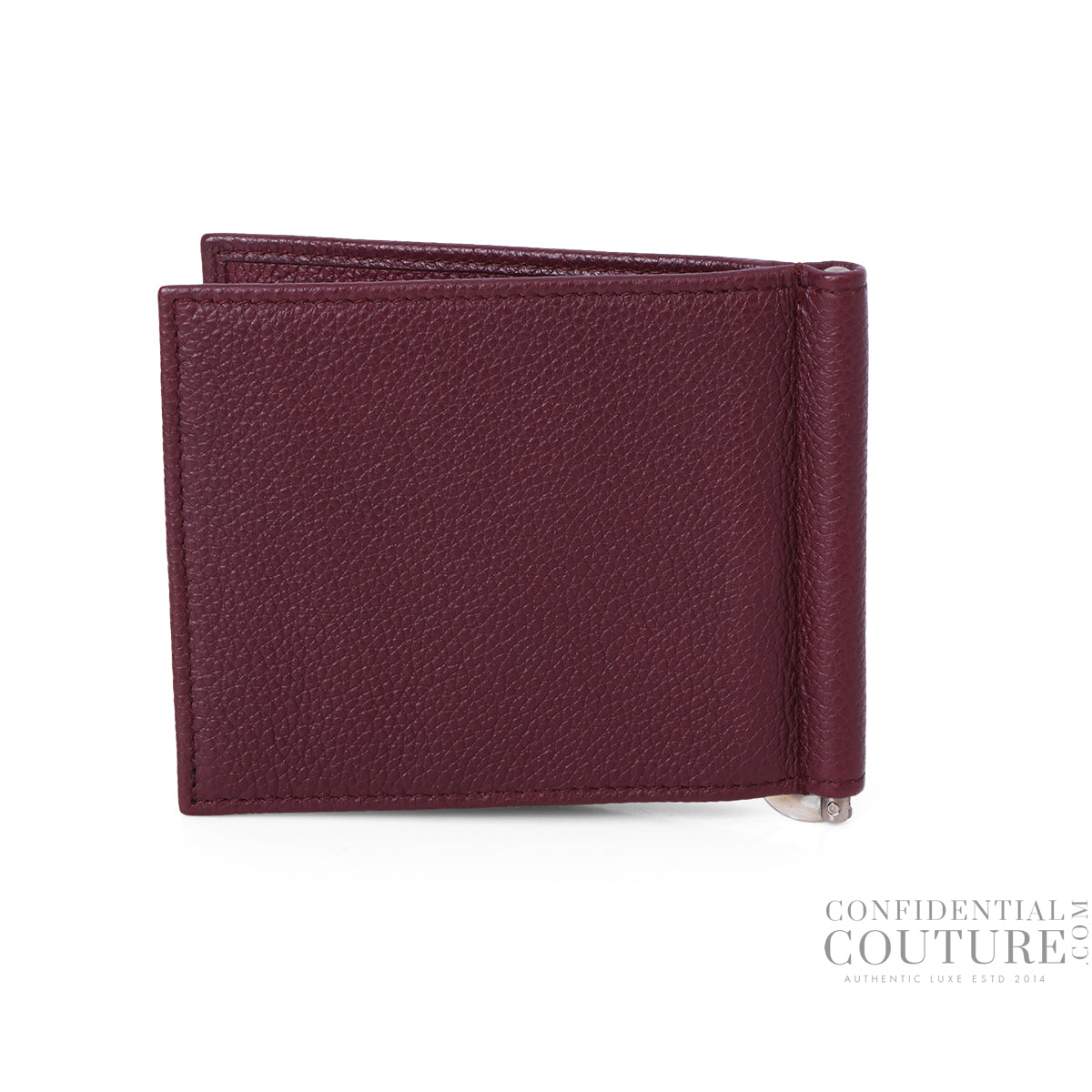 Portaf.A Molla Wine Pebbled Leather Wallet