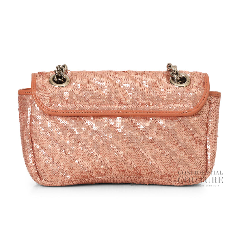 Pink Sequin Marmont Small Shoulder Bag