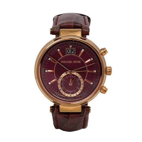 Women Chronograph Burgundy Dial Watch