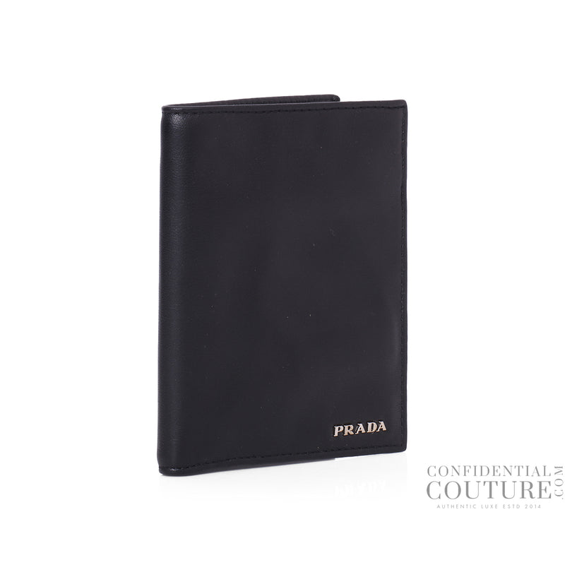 Portafoglio +C Credit Vitello 1 Black Leather Wallet