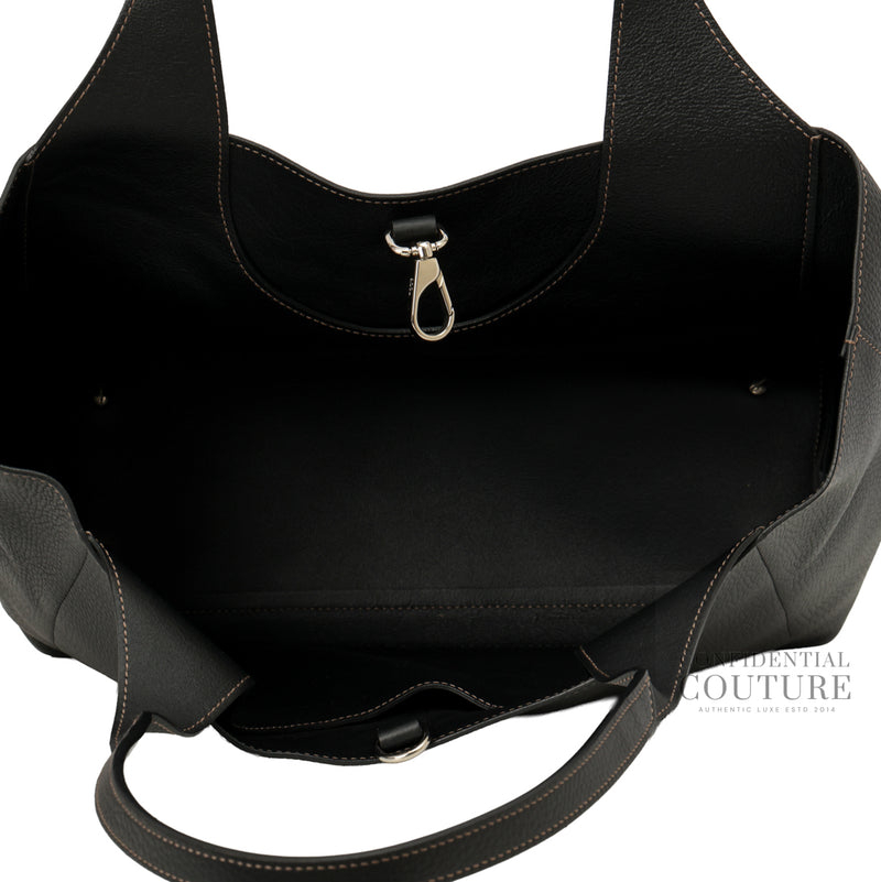APA Medium Black Leather Tote Bag