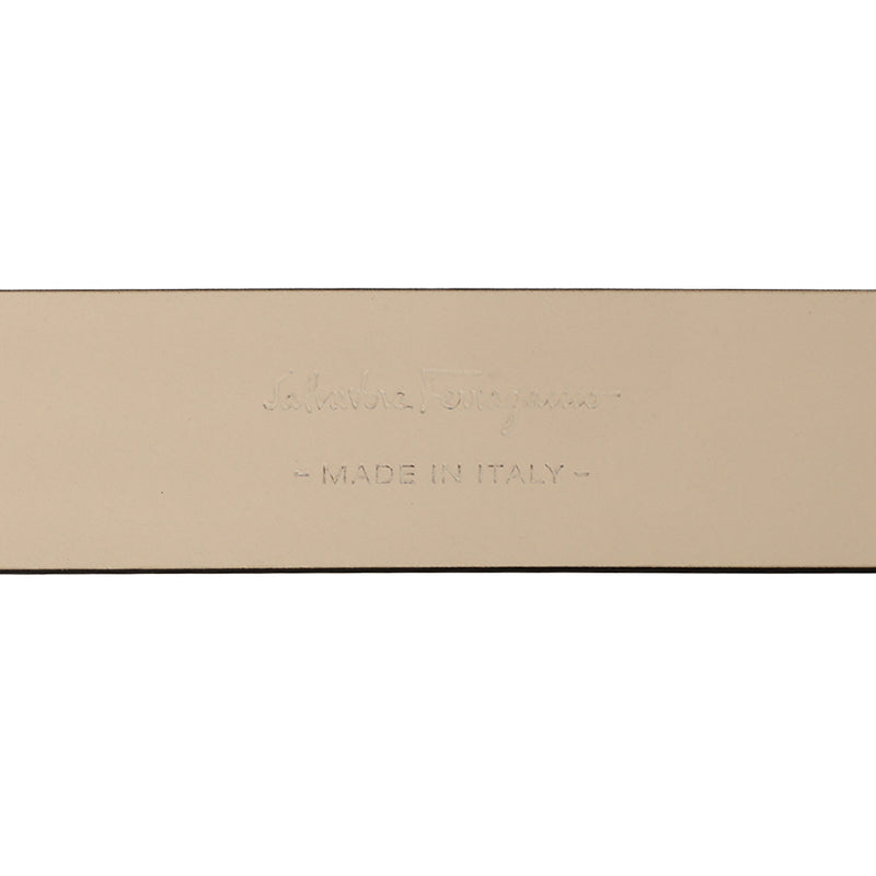 Gancini Studded Off White Leather Belt