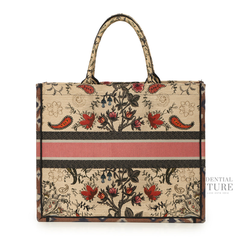 Canvas Large Broderie Dior Flowers Book Tote